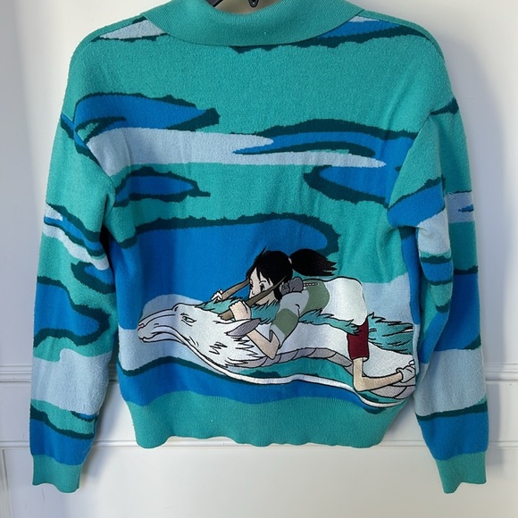 BoxLunch Studio Ghibli Spirited Away Chihiro & Haku Scenic Cardigan XS Juniors - Picture 6 of 12